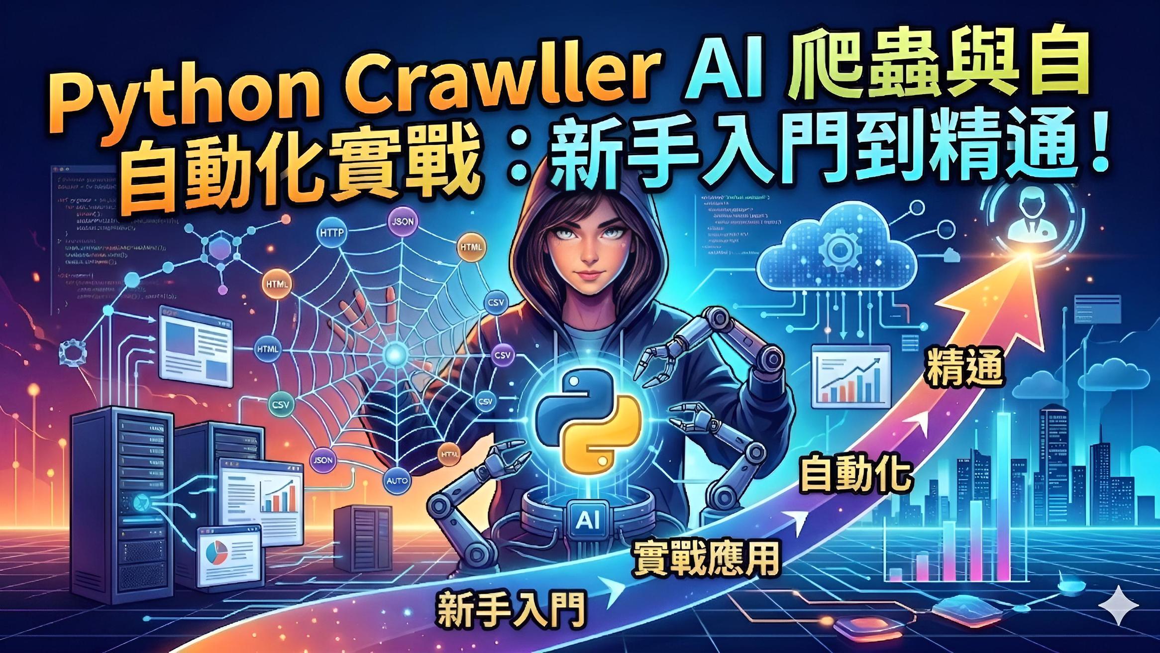 Python Crawler AI 爬蟲與自動化實戰：新手入門到精通！ | AI課程 - PressPlay Academy