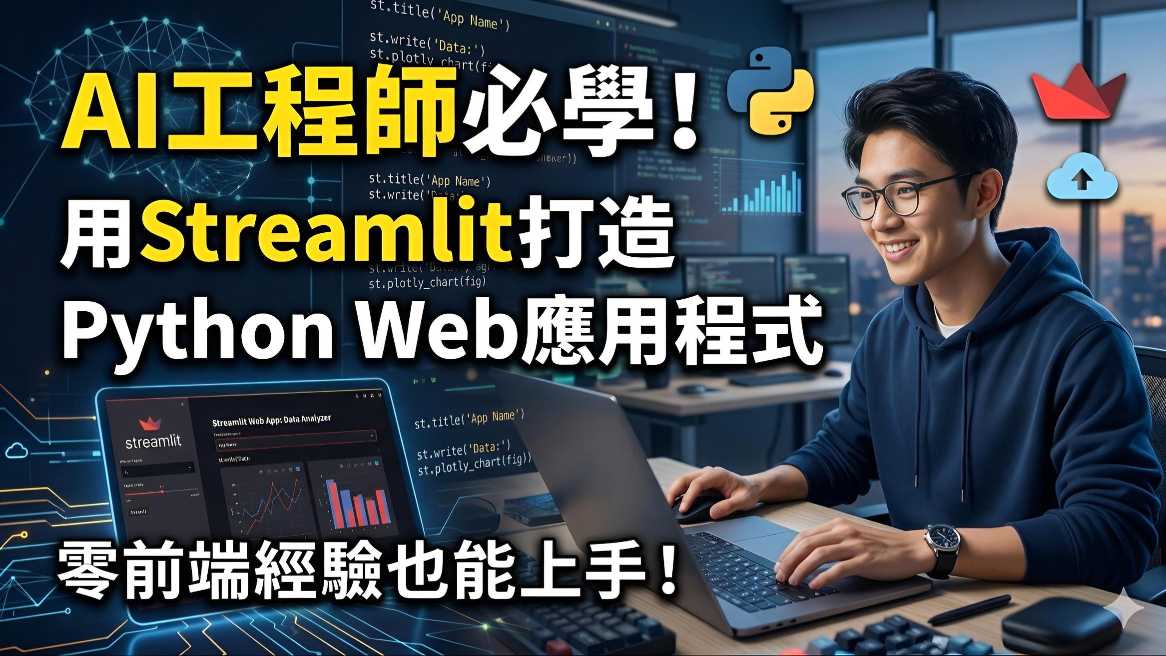 AI時代必學！用Streamlit打造專業又漂亮的Web應用程式 | | 設計課程 - PressPlay Academy