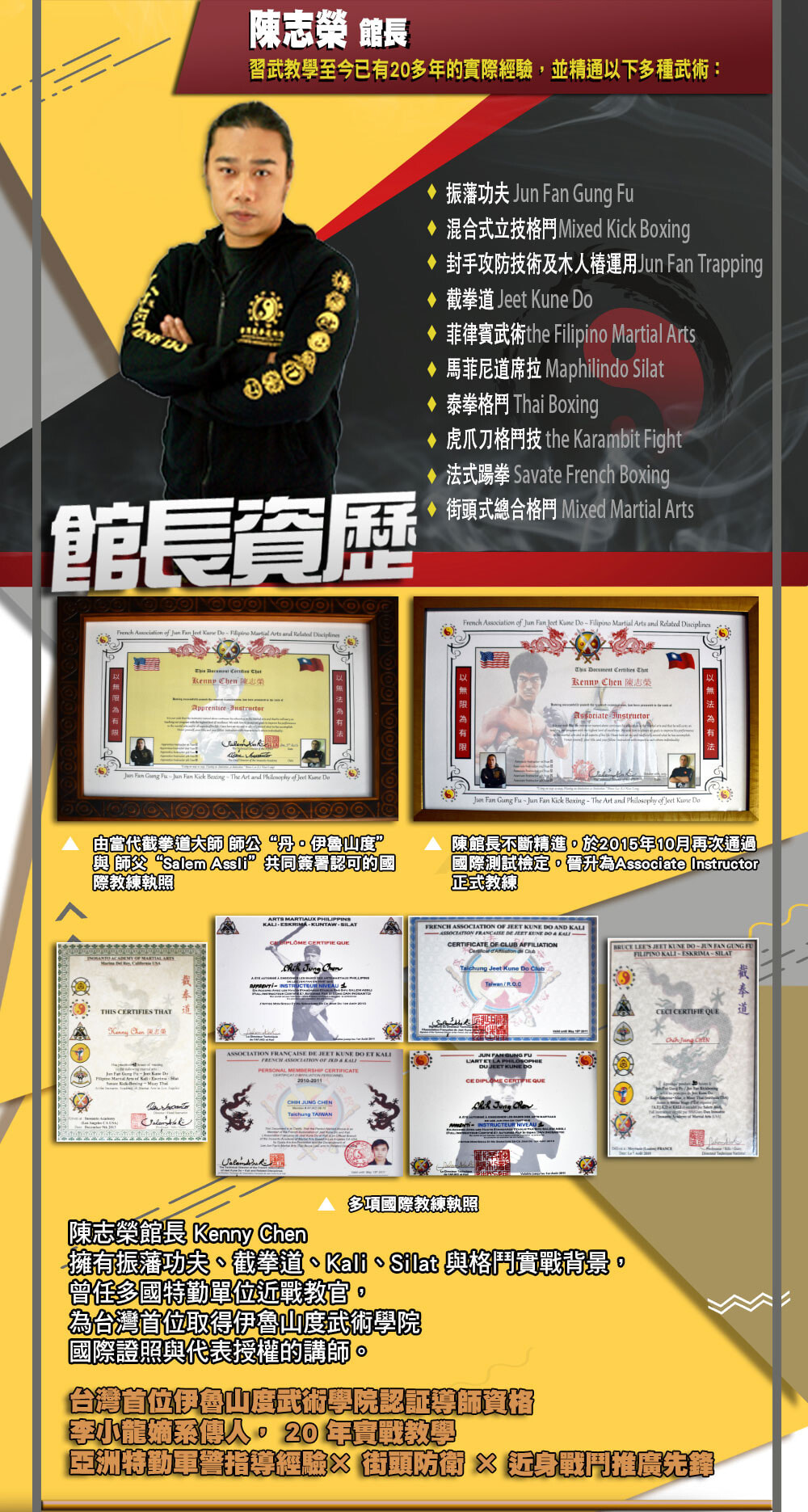 「陳志榮教官資歷介紹｜台灣首位伊魯山度武術學院認證，特勤部隊實戰教學背景」