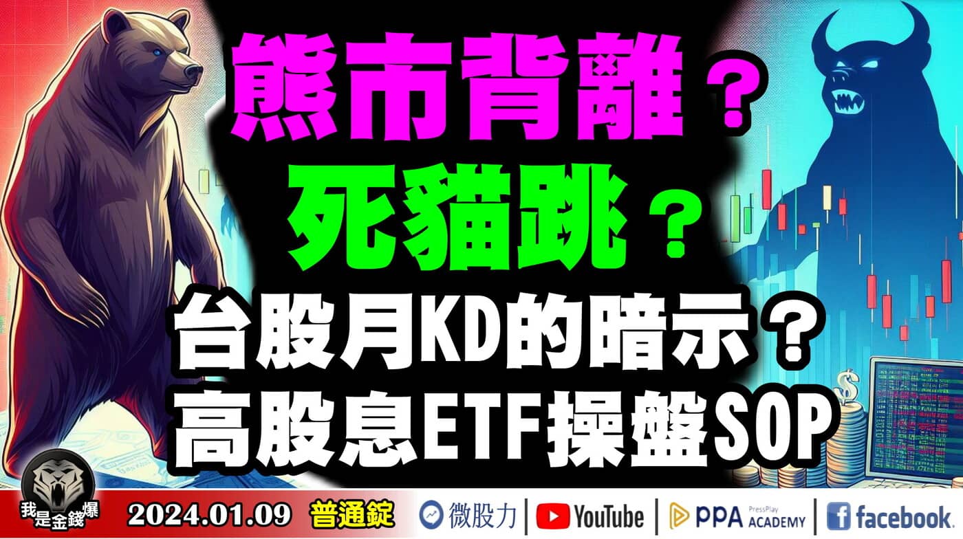 熊市背離？台股月KD的暗示？高股息ETF操盤SOP？新手怕浪！老手怕死貓跳？《我- PressPlay