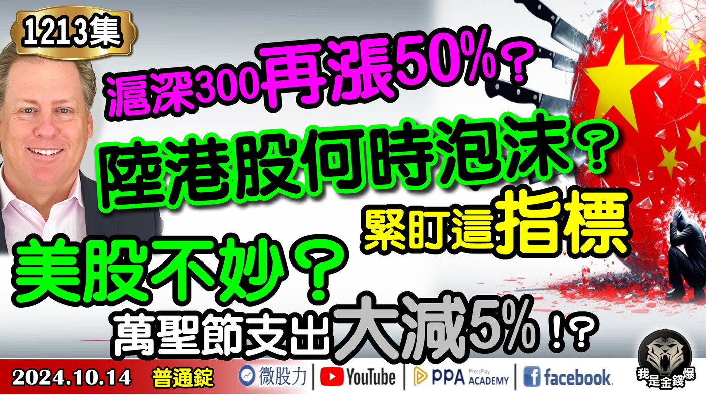 滬深300再漲50%？陸港股何時泡沫？緊盯這指標！萬聖節支出大減5%美股不妙？《 - PressPlay
