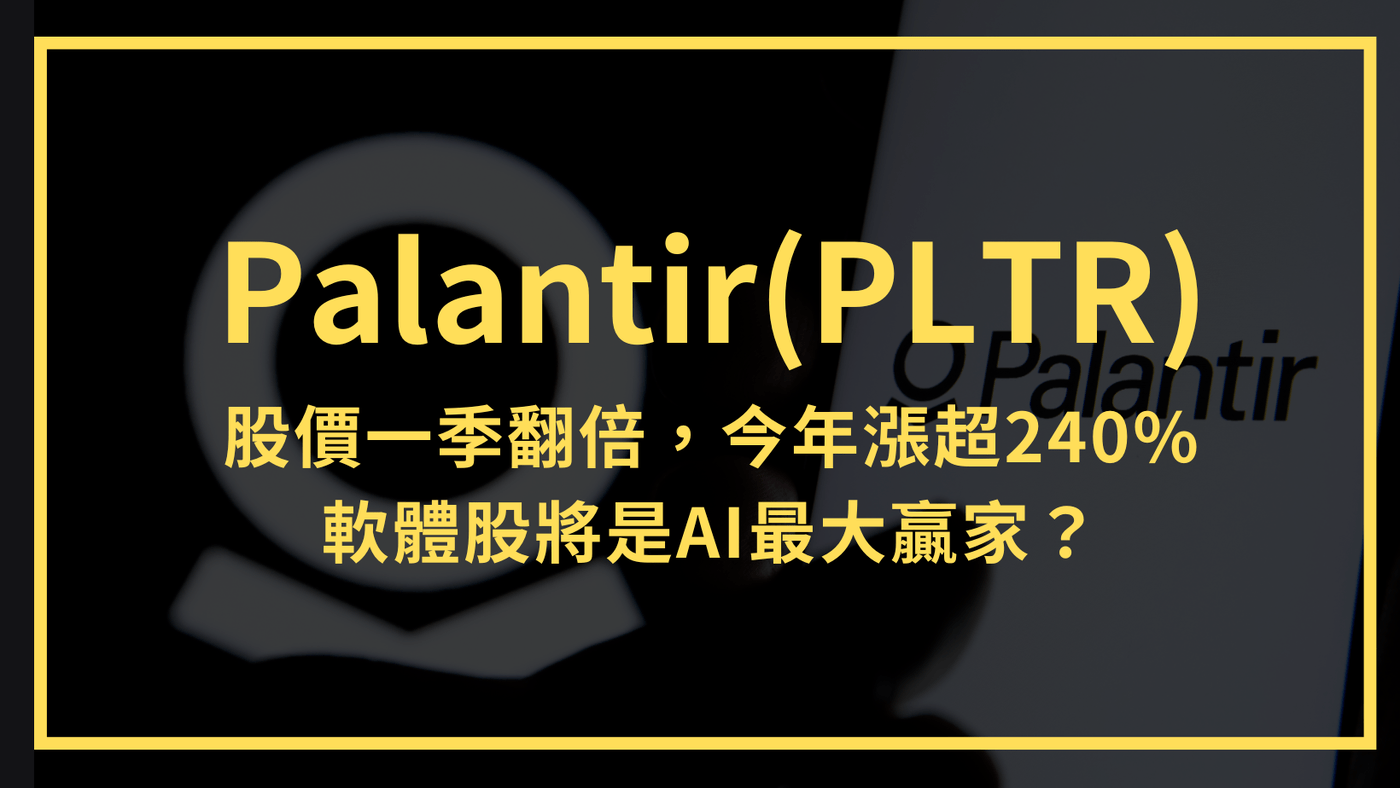 Palantir(PLTR)：股價一季翻倍，今年漲超240%。軟體股將是AI最大- PressPlay