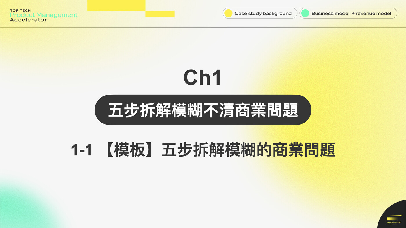 1-1 【模板】五步拆解模糊的商業問題- PressPlay