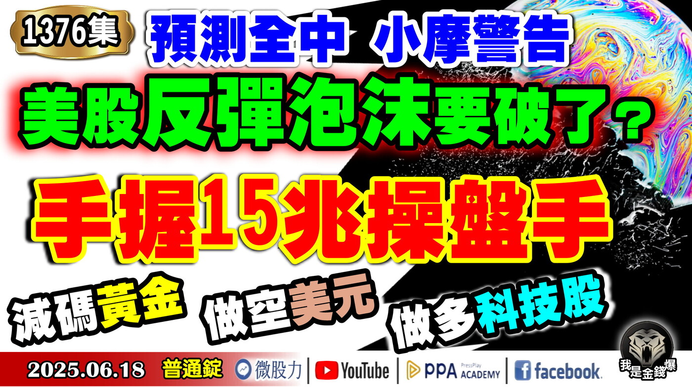 預測全中小摩警告！美股反彈泡沫要破了？手握15兆操盤手！減碼黃金+做空美元+做多- PressPlay