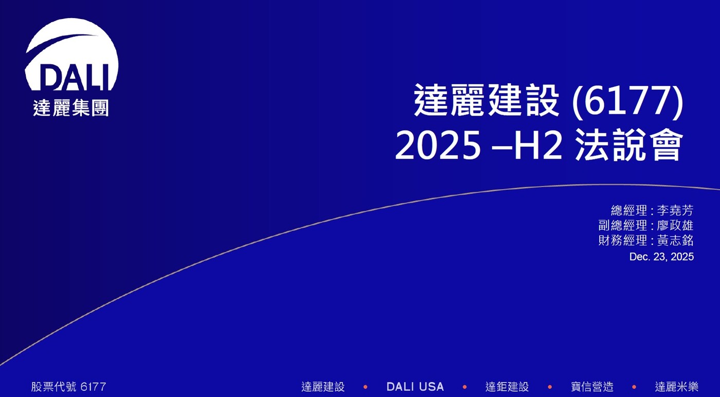達麗(6177) 法說會：2025 蓄力、2026~2027 獲利大爆發！(2 - PressPlay